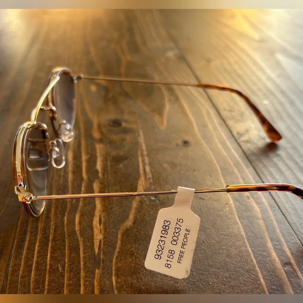 Free People Brown and Gold Sunglasses - Picture 3 of 5